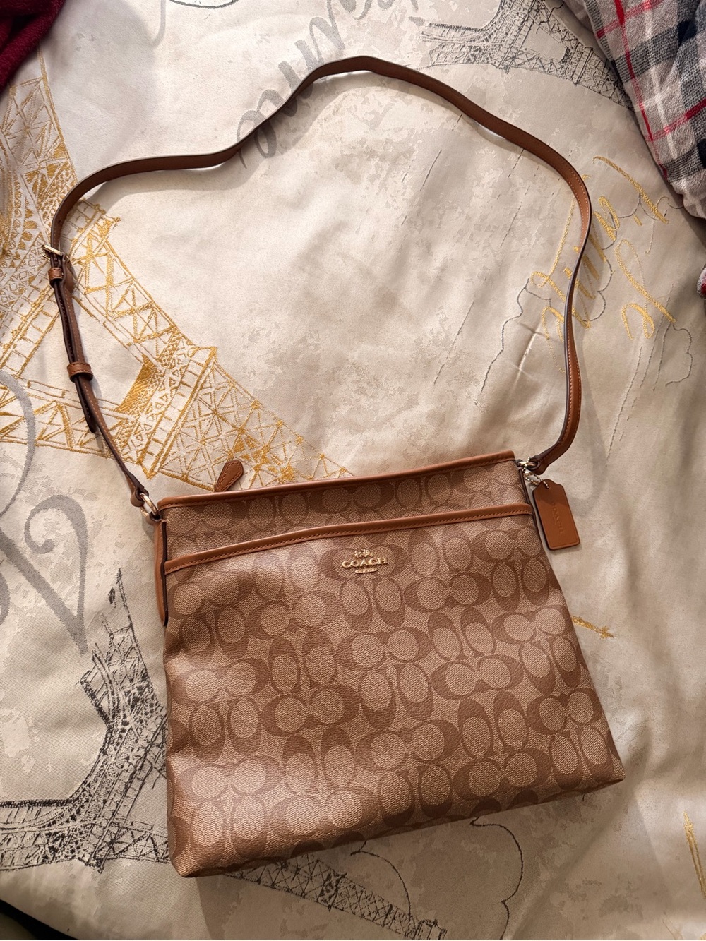 Coach Tan Signature Canvas Crossbody Bag